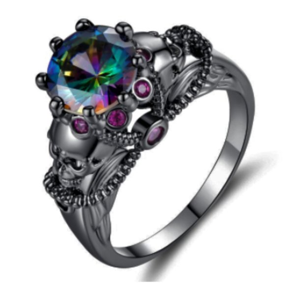 NWT BLACK STAINLESS SKULL RING